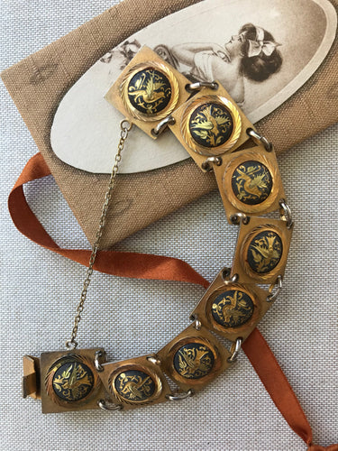 Damascene Square Link Dove Bracelet Jewelry Bloomers and Frocks